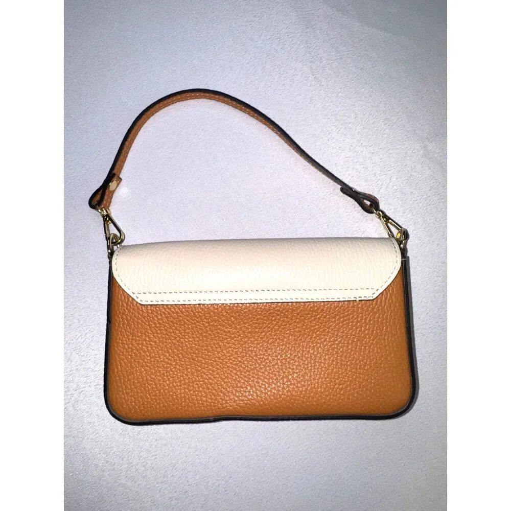Borse Pelle, light Brown and Cream Leather bag.